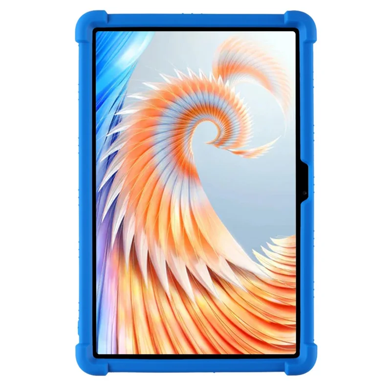 Til Blackview Mega 3 Taske Justerbar Standfod Silicone Tablet Beskyttelsesdæksel - Mørkeblå