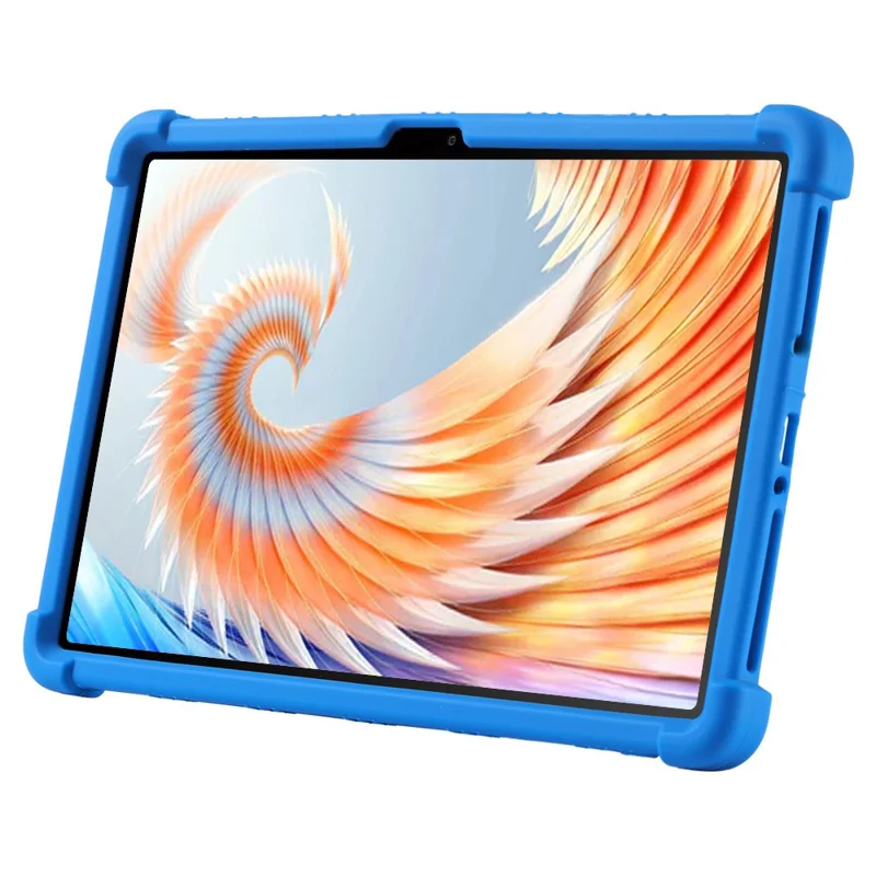 Til Blackview Mega 3 Taske Justerbar Standfod Silicone Tablet Beskyttelsesdæksel - Mørkeblå