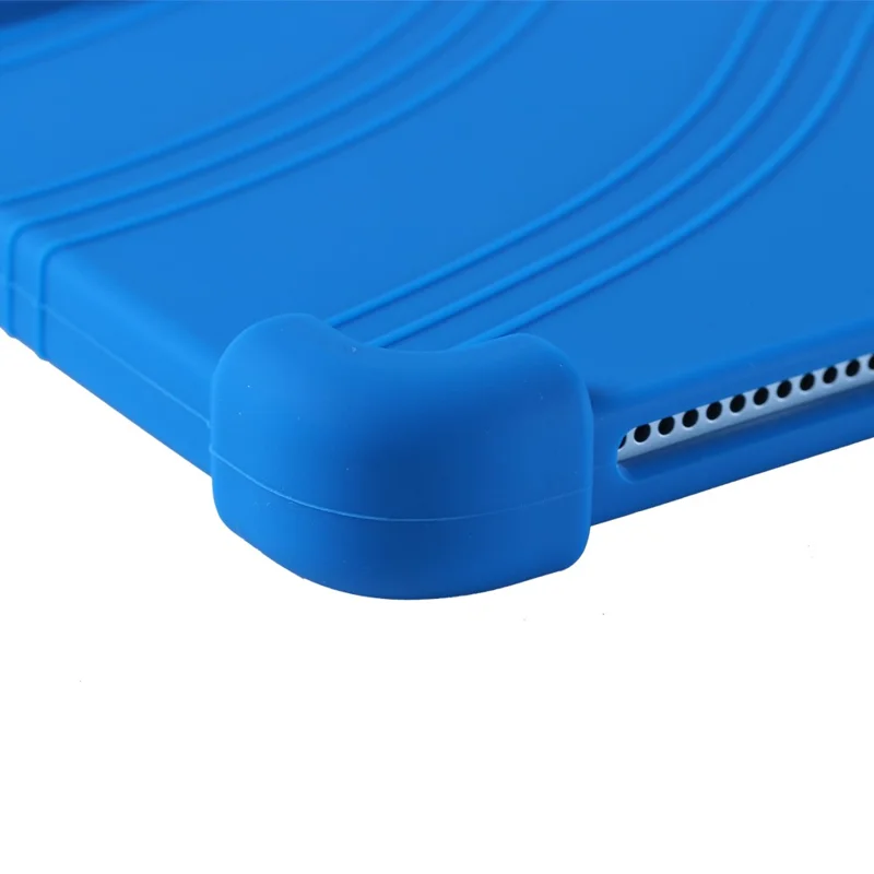 Til Blackview Mega 3 Taske Justerbar Standfod Silicone Tablet Beskyttelsesdæksel - Mørkeblå