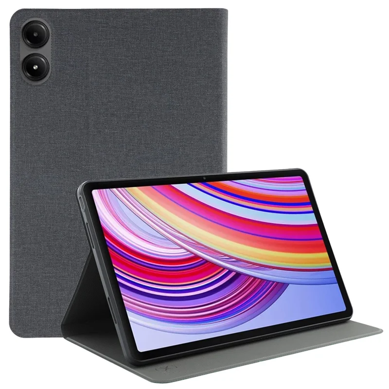 X-LEVEL Tablet Case For Xiaomi Redmi Pad Pro 5G  /  Pad Pro  /  Poco Pad 5G  /  4G Cloth Texture Leather Cover - Black
