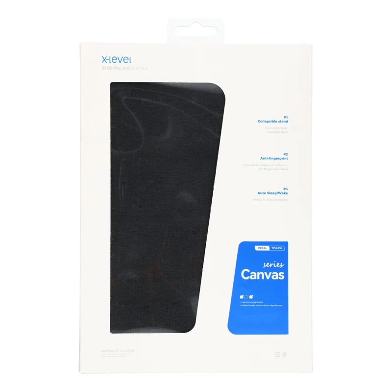 X-LEVEL Tablet Case For Xiaomi Redmi Pad Pro 5G  /  Pad Pro  /  Poco Pad 5G  /  4G Cloth Texture Leather Cover - Black