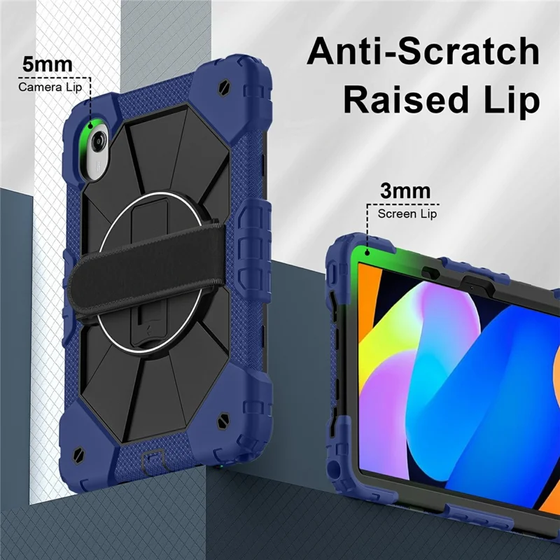 Custodia per Tablet Lenovo Idea Tab / Tab K11 Gen 2 / Xiaoxin Pad 11 2025 / Tab M11 Cover in Silicone + PC con Supporto e Cinghia - Blu Navy / Nero