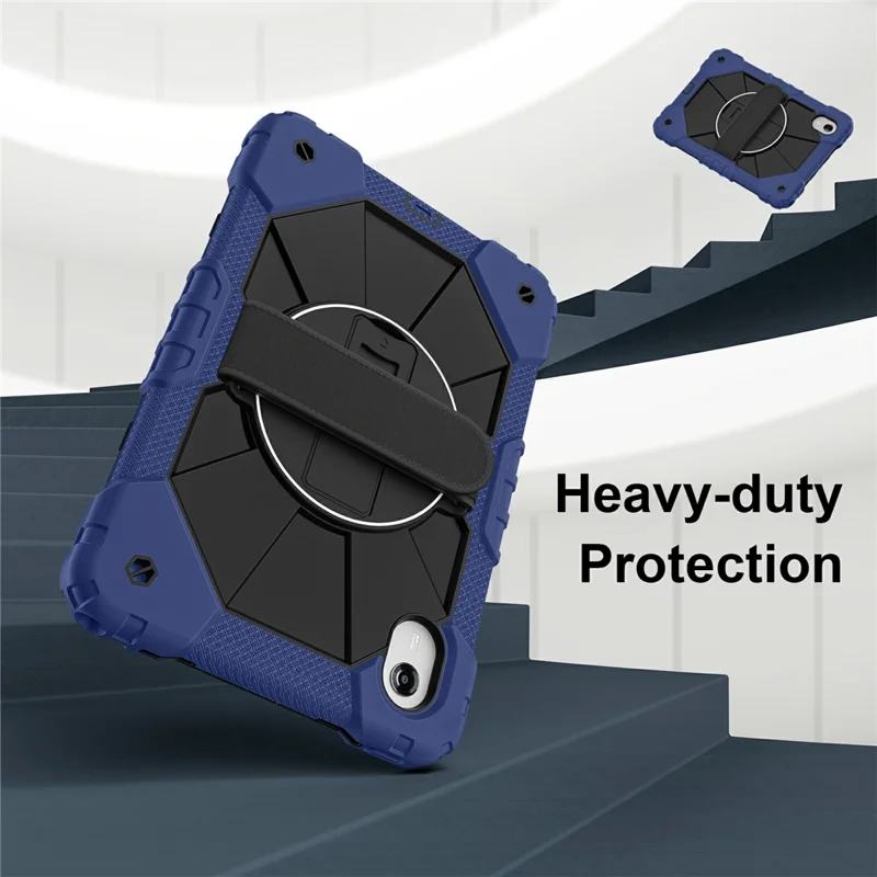 Custodia per Tablet Lenovo Idea Tab / Tab K11 Gen 2 / Xiaoxin Pad 11 2025 / Tab M11 Cover in Silicone + PC con Supporto e Cinghia - Blu Navy / Nero