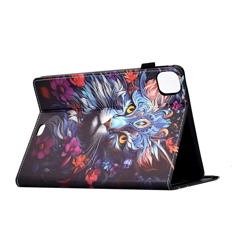 Leather Case for iPad Air 11 (2025) / (2024) / Air (2022) / (2020) / iPad Pro 11 (2022) / (2021) / (2020) / (2018) Pattern Print Card Slots Stand Tablet Cover - Colorful Cat