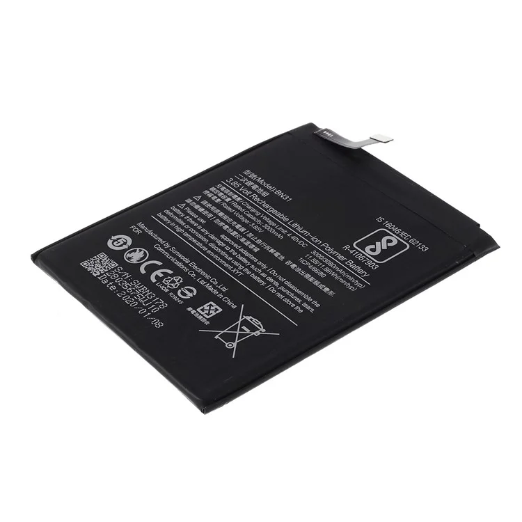 For Xiaomi Mi A1 / Mi 5X / Redmi S2 / Y1 / Y1 Lite(Redmi Note 5A) 3.85V 3000mAh Li-Polymer Battery Replacement Part (Encode: BN31) (without Logo)
