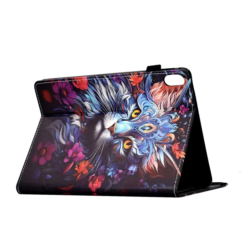 For Xiaomi Redmi Pad 2 Leather Case Pattern Print Card Slots Stand Auto Sleep Wake Tablet Cover - Colorful Cat