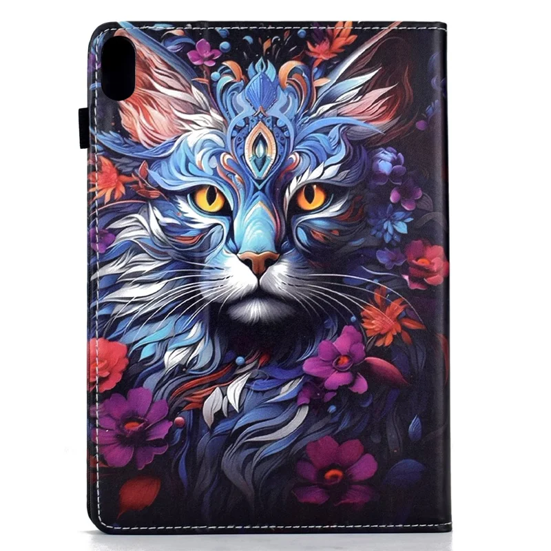 For Xiaomi Redmi Pad 2 Leather Case Pattern Print Card Slots Stand Auto Sleep Wake Tablet Cover - Colorful Cat