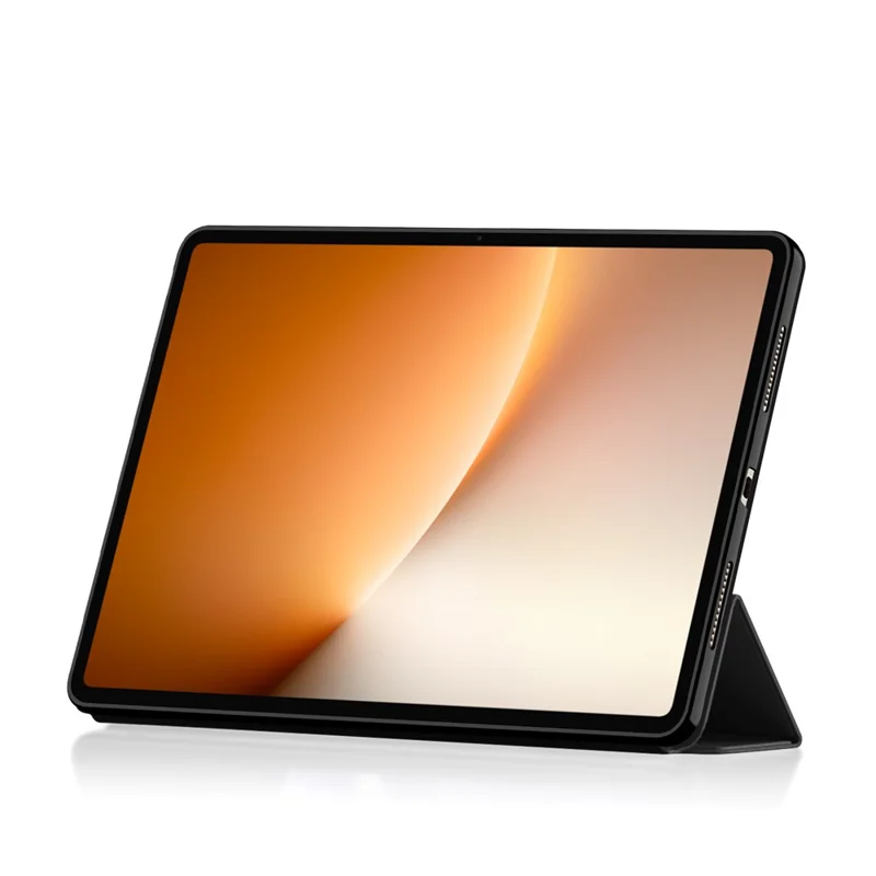 For Honor MagicPad 3 Pro Case PU Leather TPU Back Trifold Stand Tablet Cover - Black