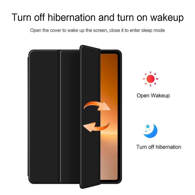 For Honor MagicPad 3 Pro Case PU Leather TPU Back Trifold Stand Tablet Cover - Black