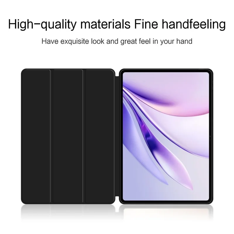 For Honor MagicPad3 Case PU Leather TPU Back Trifold Stand Tablet Cover - Black