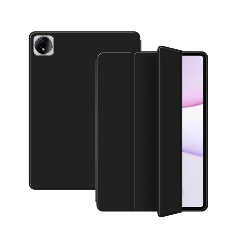 For Honor MagicPad3 Case PU Leather TPU Back Trifold Stand Tablet Cover - Black