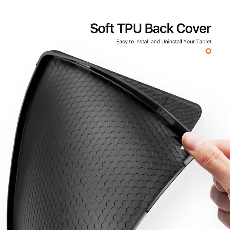 DUX DUCIS Domo-serie til Samsung Galaxy Tab A9+ skærmhylster med foldet stå- og tastaturstøtte, læderdæksel med automatisk tænd/sluk - Sort