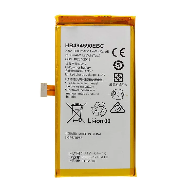 Für Huawei Honor 7 3.80V 3000mah Li-Polymer Batterieersatz Teil (Encode: HB494590EBC) (ohne Logo)