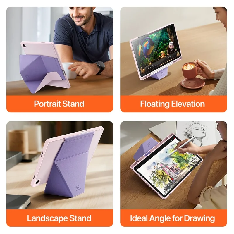 Étui pour tablette Samsung Galaxy Tab A9+ de DUX DUCIS Vers Series - Multifonction Pliable Support en Cuir - Rose