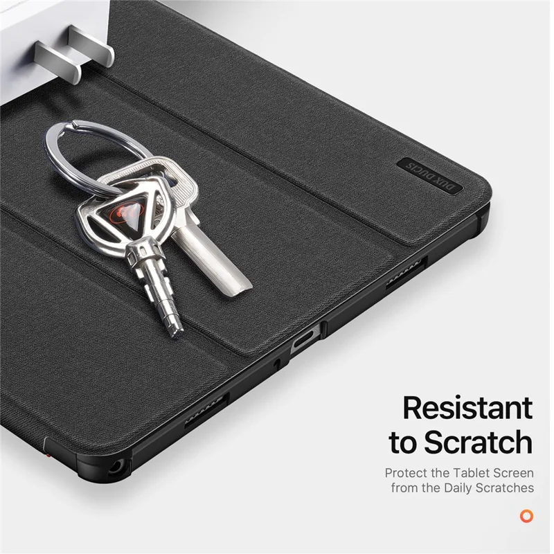 Estuche DUX DUCIS Domo Series para Samsung Galaxy Tab A11+ Cubierta de cuero con soporte plegable de tres pliegues Despertar / Dormir automático - Negro