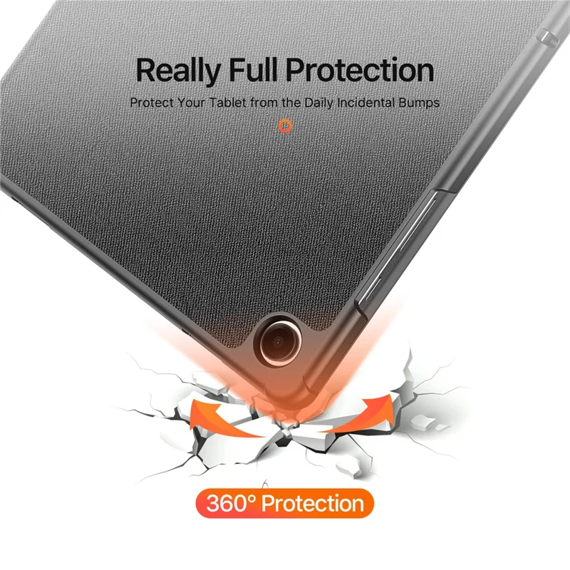 Estuche DUX DUCIS Domo Series para Samsung Galaxy Tab A11+ Cubierta de cuero con soporte plegable de tres pliegues Despertar / Dormir automático - Negro