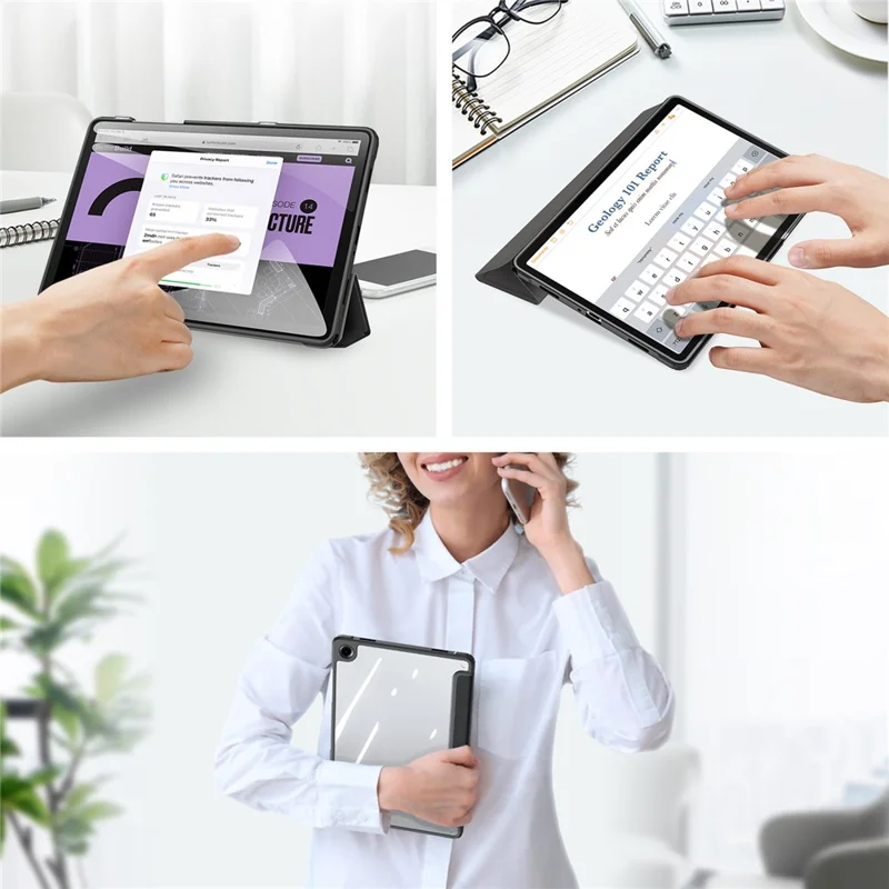 DUX DUCIS TOBY-serie til Samsung Galaxy Tab A11+ kuvert i PU-læder med treklap standfod - Sort