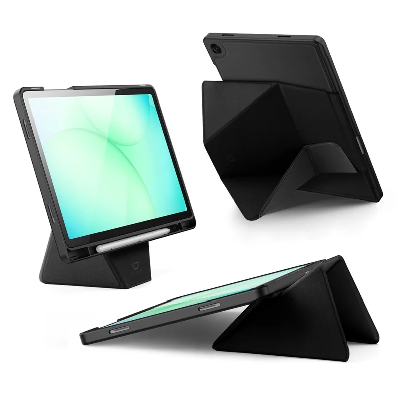 DUX DUCIS Vers Series For Samsung Galaxy Tab A11+ Tablet Case Multi-function Folding Stand Leather Cover - Black