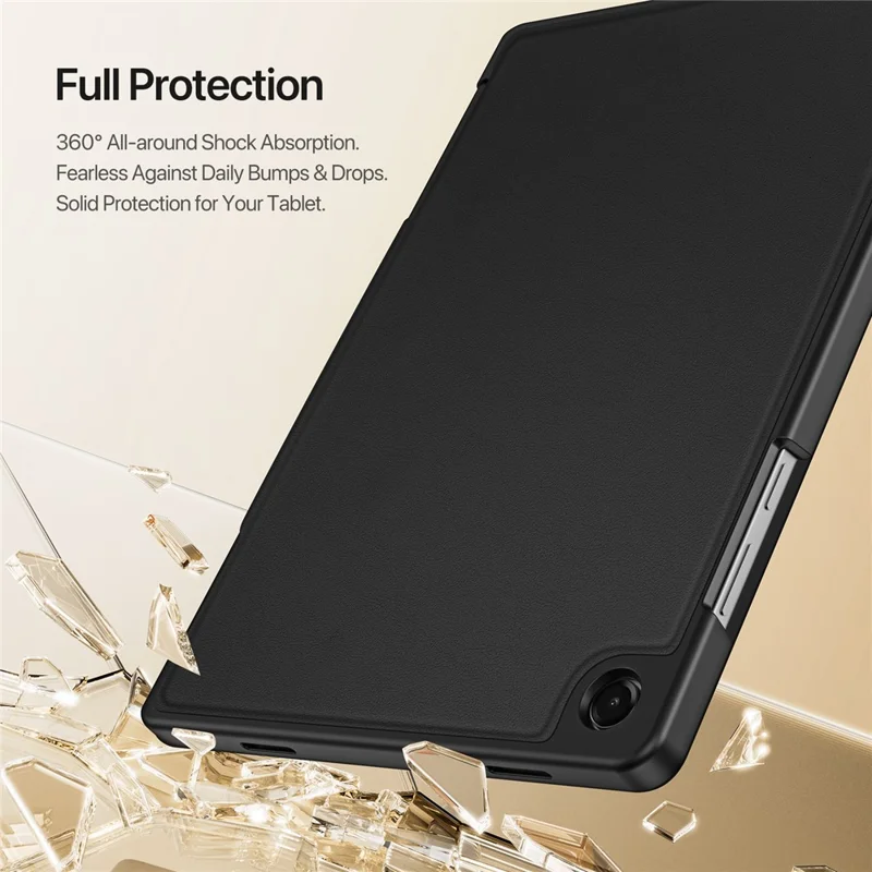 DUX DUCIS Vers Series For Samsung Galaxy Tab A11+ Tablet Case Multi-function Folding Stand Leather Cover - Black