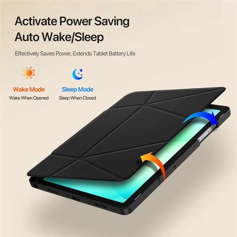 DUX DUCIS Vers Series For Samsung Galaxy Tab A11+ Tablet Case Multi-function Folding Stand Leather Cover - Black