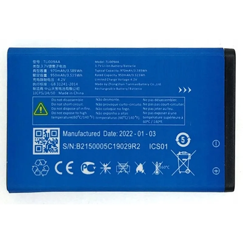 For Alcatel 3025X / 2038X / 2053X / 2053D 4.20V 950mAh Li-Polymer Battery Assembly Part (Without Logo) (Encode: TLi009AA)