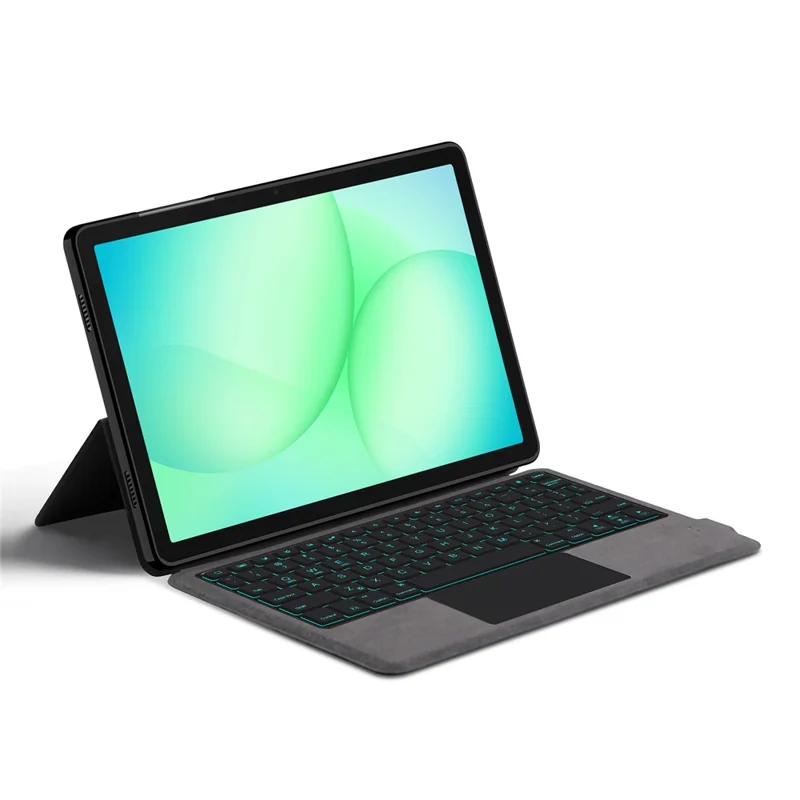 Samsung Galaxy Tab A11+ Lederetui + Touchpad Bluetooth-kompatible Tastatur mit Hintergrundbeleuchtung