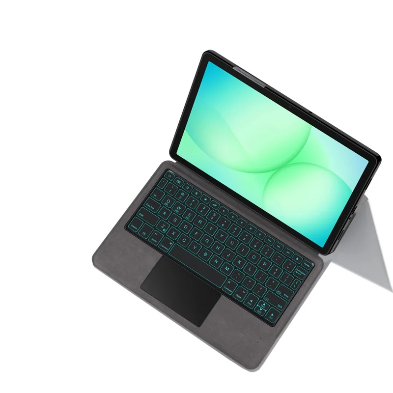 Samsung Galaxy Tab A11+ Lederetui + Touchpad Bluetooth-kompatible Tastatur mit Hintergrundbeleuchtung