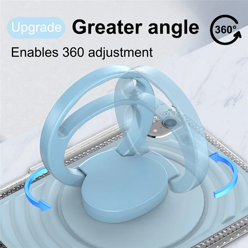 For iPad mini (2024)  /  (2021) Case Kickstand Wave Pattern Shockproof TPU + PC Tablet Cover - Baby Blue