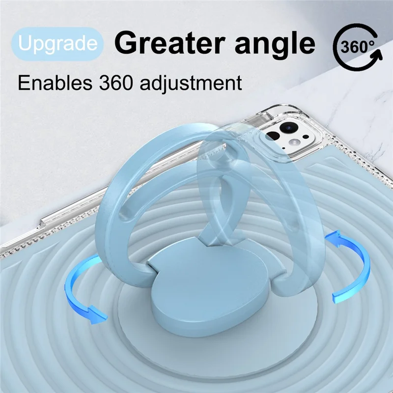 Étui pour tablette pour iPad Air 13 (2025) / (2024) / Pro 13 (2025) / (2024) / Pro 12.9 (2022) / (2021) / (2020) / (2018) Support de support Motif vague antichoc TPU + Housse PC - Bleu bébé