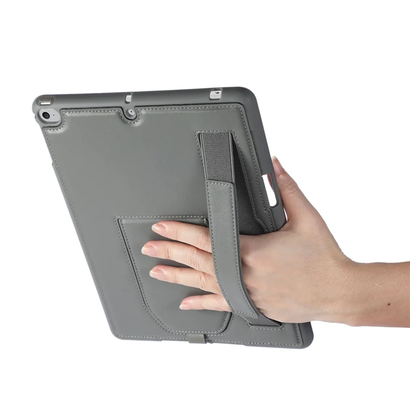 Étui pour tablette pour iPad 9,7 pouces (2018) / (2017) / Air 2 / Air (2013) Support de maintien Couverture en PU + TPU avec bracelet / Fente pour stylo - Gris
