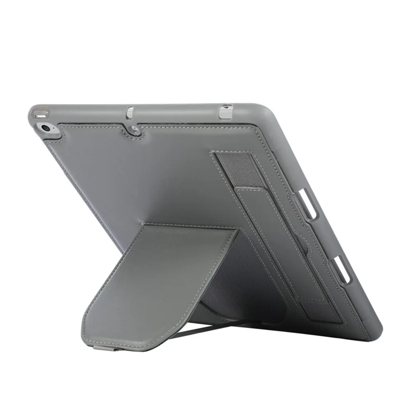 Étui pour tablette pour iPad 9,7 pouces (2018) / (2017) / Air 2 / Air (2013) Support de maintien Couverture en PU + TPU avec bracelet / Fente pour stylo - Gris