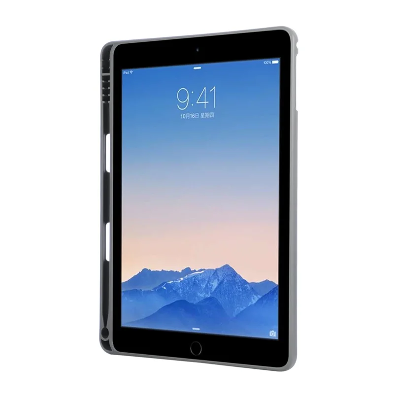 Étui pour tablette pour iPad 9,7 pouces (2018) / (2017) / Air 2 / Air (2013) Support de maintien Couverture en PU + TPU avec bracelet / Fente pour stylo - Gris