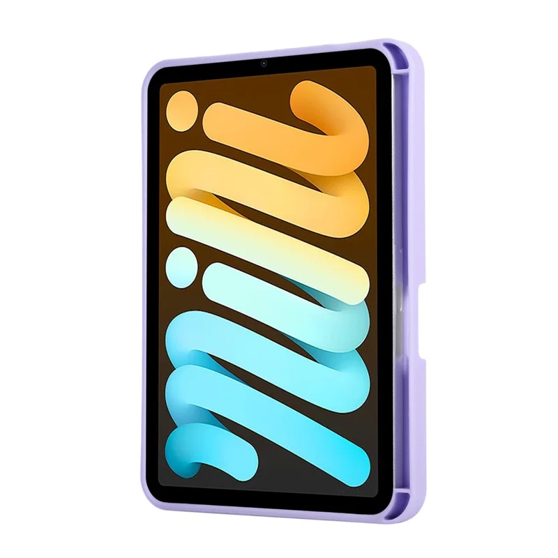 Tabletcover voor iPad mini (2024) / (2021) met standaard, PU + TPU beschermhoes met polsbandje / penhouder - Paars