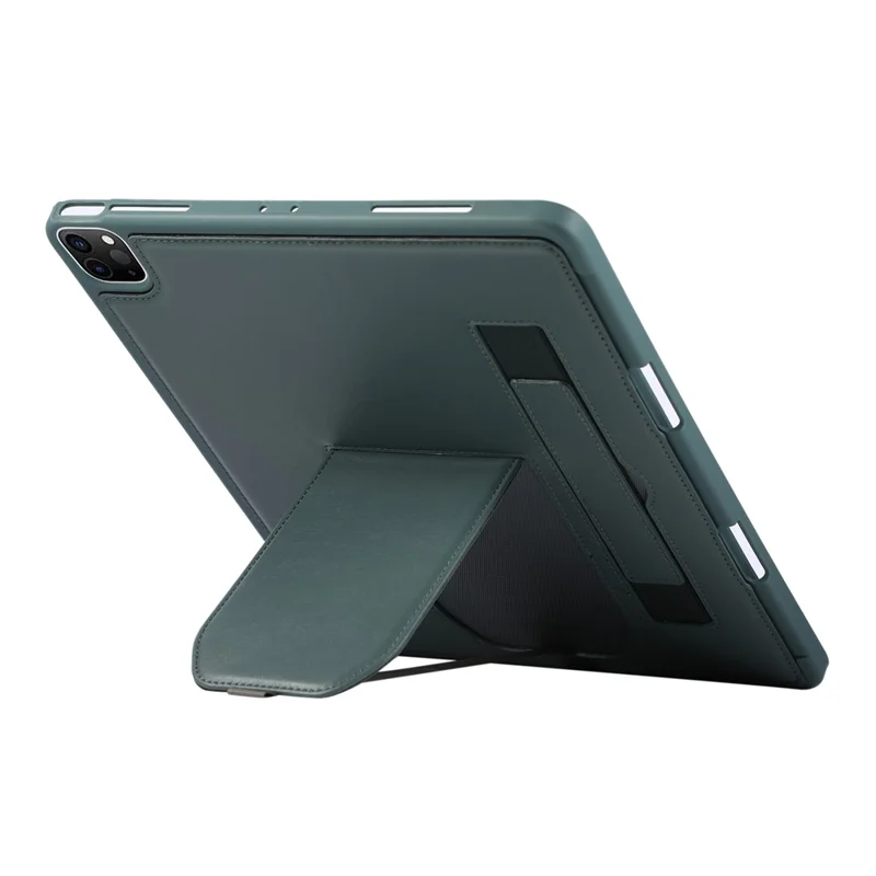 Custodia per tablet per iPad Air 11 (2025) / (2024) / Air (2022) / (2020) / Pro 11 (2022) / (2020) / (2018) Supporto per cavalletto PU + Copertura TPU con cinturino da polso / Slot per penna - Verde