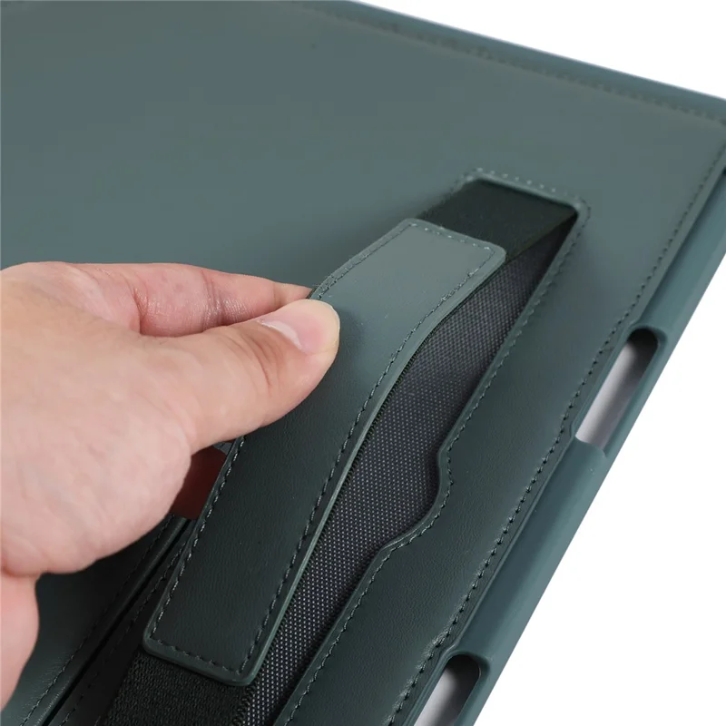 Custodia per tablet per iPad Air 11 (2025) / (2024) / Air (2022) / (2020) / Pro 11 (2022) / (2020) / (2018) Supporto per cavalletto PU + Copertura TPU con cinturino da polso / Slot per penna - Verde