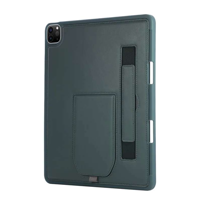 Custodia per tablet per iPad Air 11 (2025) / (2024) / Air (2022) / (2020) / Pro 11 (2022) / (2020) / (2018) Supporto per cavalletto PU + Copertura TPU con cinturino da polso / Slot per penna - Verde