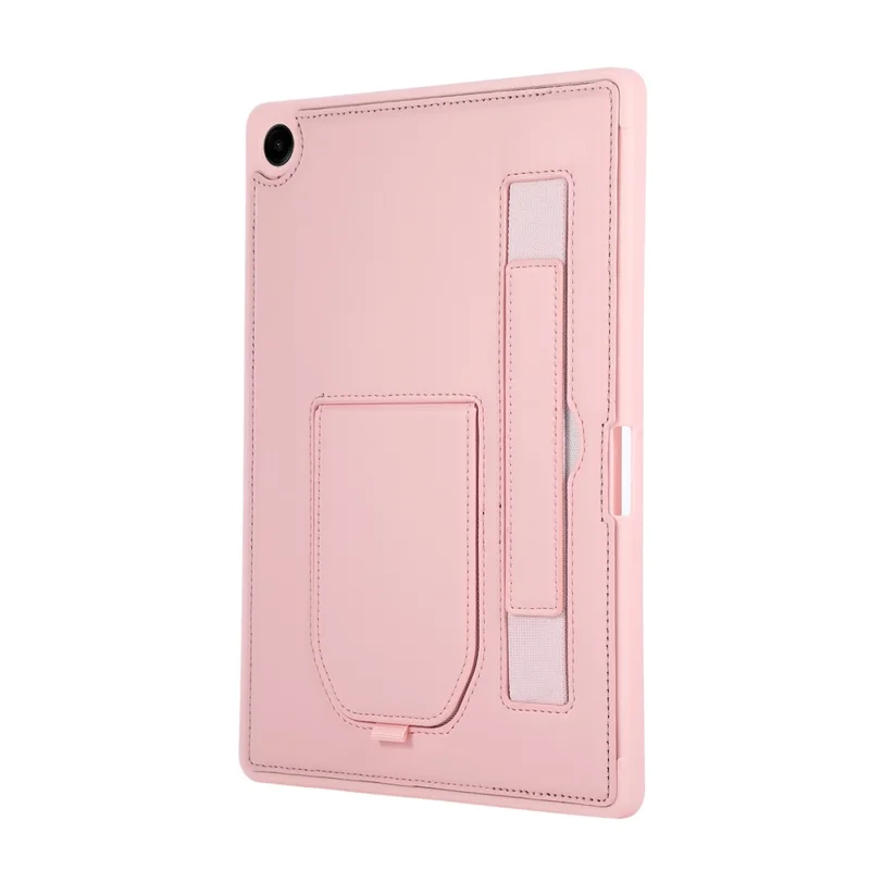 Voor Samsung Galaxy Tab A11 / A9 Hoesje Standaard PU + TPU Tabletcover met Polsbandje / Pennenvak - Roze
