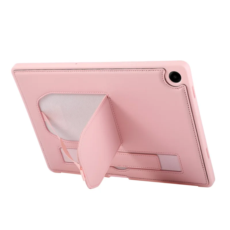 Voor Samsung Galaxy Tab A11+ / A9+ hoesje met standaard PU + TPU tabletcover met polsbandje / penschuif - Roze