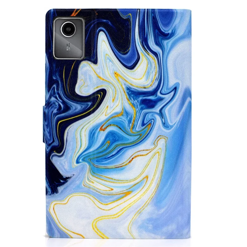 Lenovo Xiaoxin Pad 12.1 (2025) Hülle Ständer Muster bedruckter Lederüberzug - Blauer Marmor