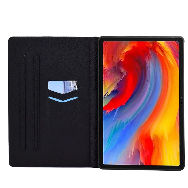 Lenovo Xiaoxin Pad 12.1 (2025) Hülle Ständer Muster bedruckter Lederüberzug - Blauer Marmor