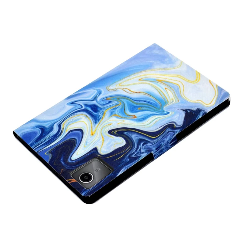 Lenovo Xiaoxin Pad 12.1 (2025) Hülle Ständer Muster bedruckter Lederüberzug - Blauer Marmor