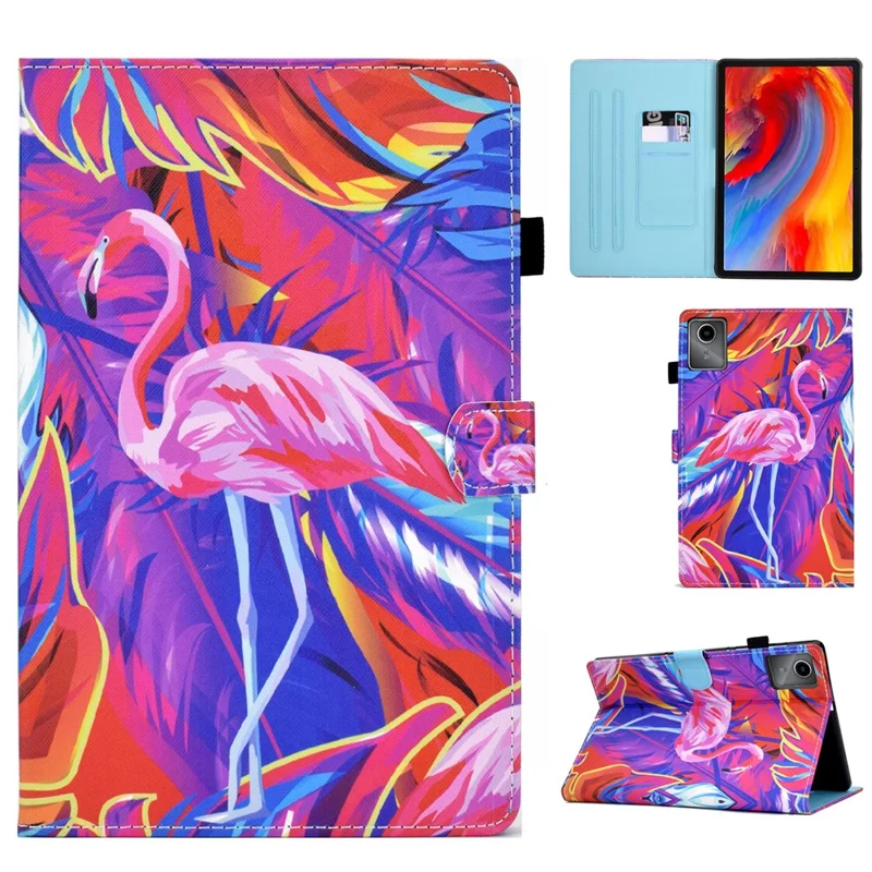 Lenovo Xiaoxin Pad 12.1 (2025) Hülle Muster Drucken Leder Tablet Abdeckung mit Kartenfach - Vogel