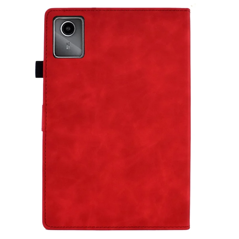 For Lenovo Xiaoxin Pad 12.1 (2025) Case Flower Butterfly Imprinted Card Slots Leather Cover - Red
