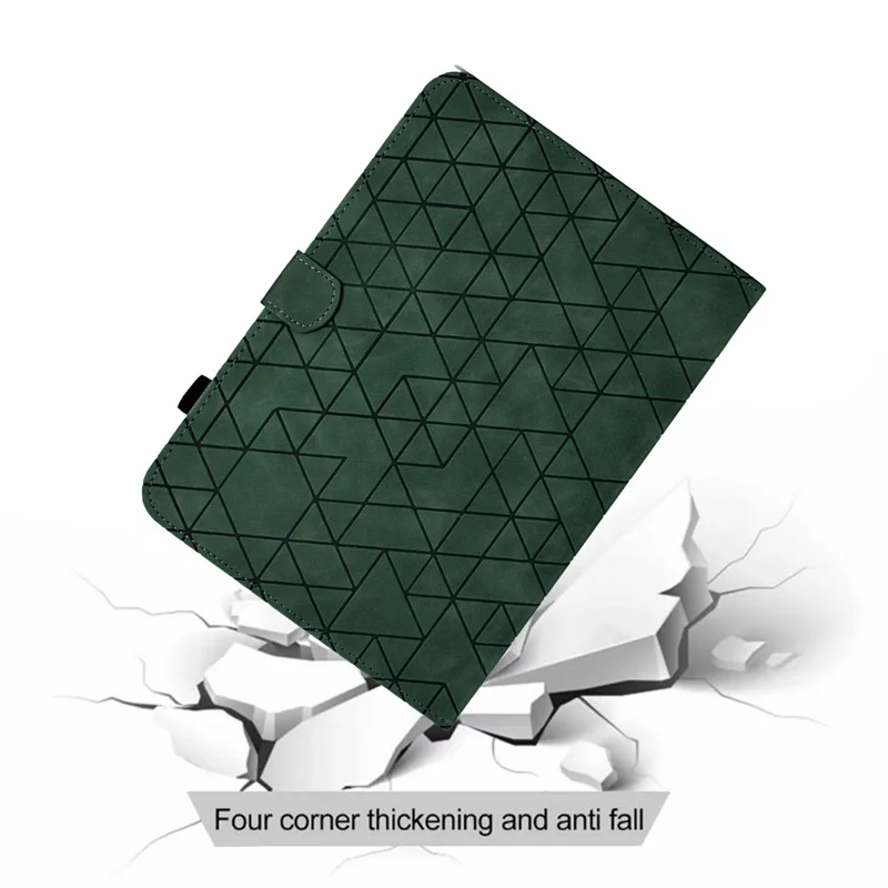 For Lenovo Xiaoxin Pad 12.1 (2025) Case Card Slots Stand Rhombus Auto Wake / Sleep Leather Cover - Green