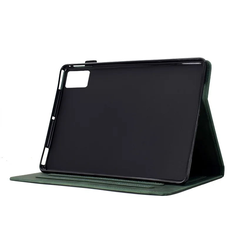 Lenovo Xiaoxin Pad 12.1 (2025) Hülle Katzen Gedruckt PU Leder Kartenfächer Tablet Schutzhülle - Grün