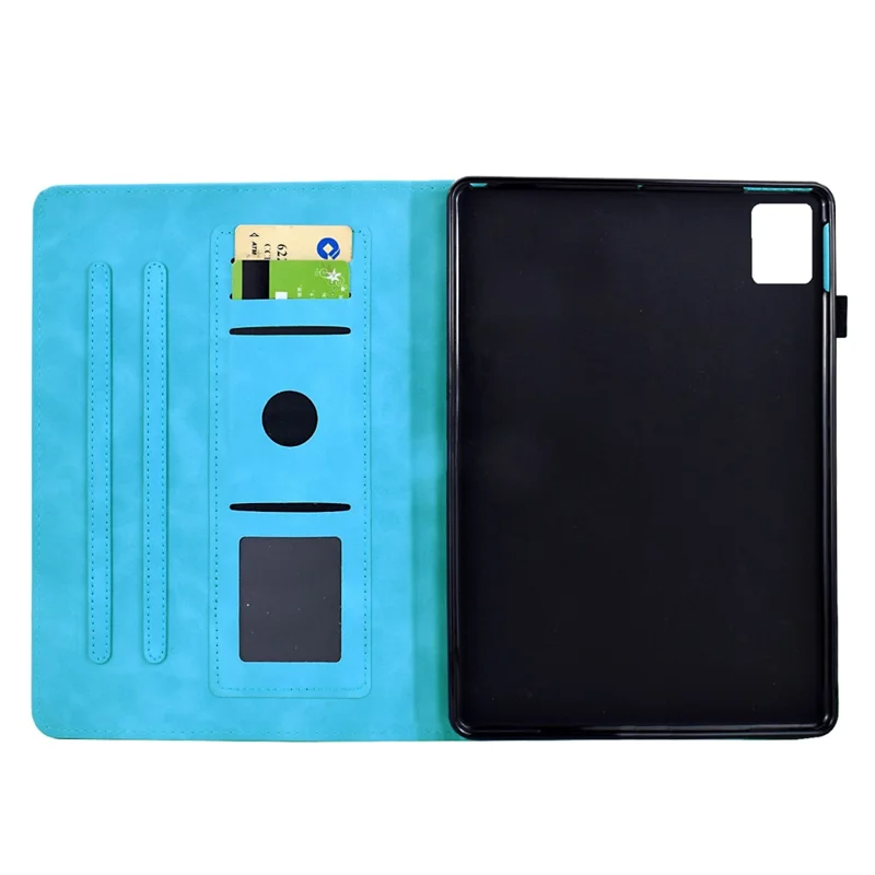 For Lenovo Xiaoxin Pad 12.1 (2025) Case Mandala Imprinted Leather Tablet Cover with Card Slots - Sky Blue