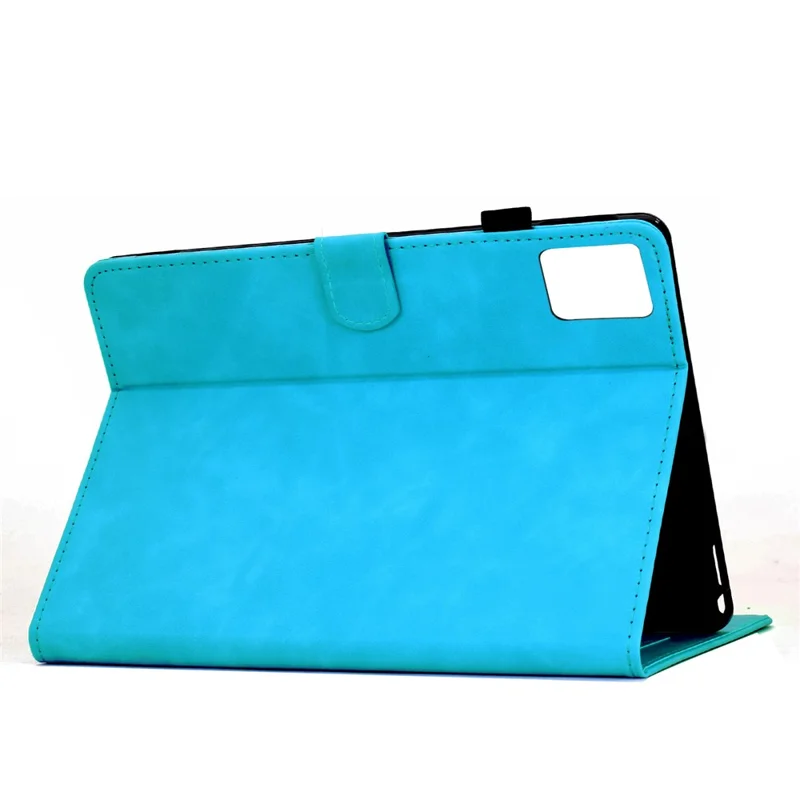 For Lenovo Xiaoxin Pad 12.1 (2025) Case Mandala Imprinted Leather Tablet Cover with Card Slots - Sky Blue