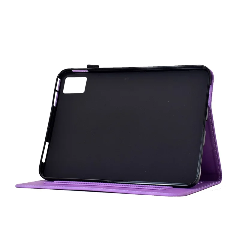 Lenovo Xiaoxin Pad 12.1 (2025) Lederetui Pflaumenblüte Ständer Kartenschlitze Tablet-Hülle - Hellviolett