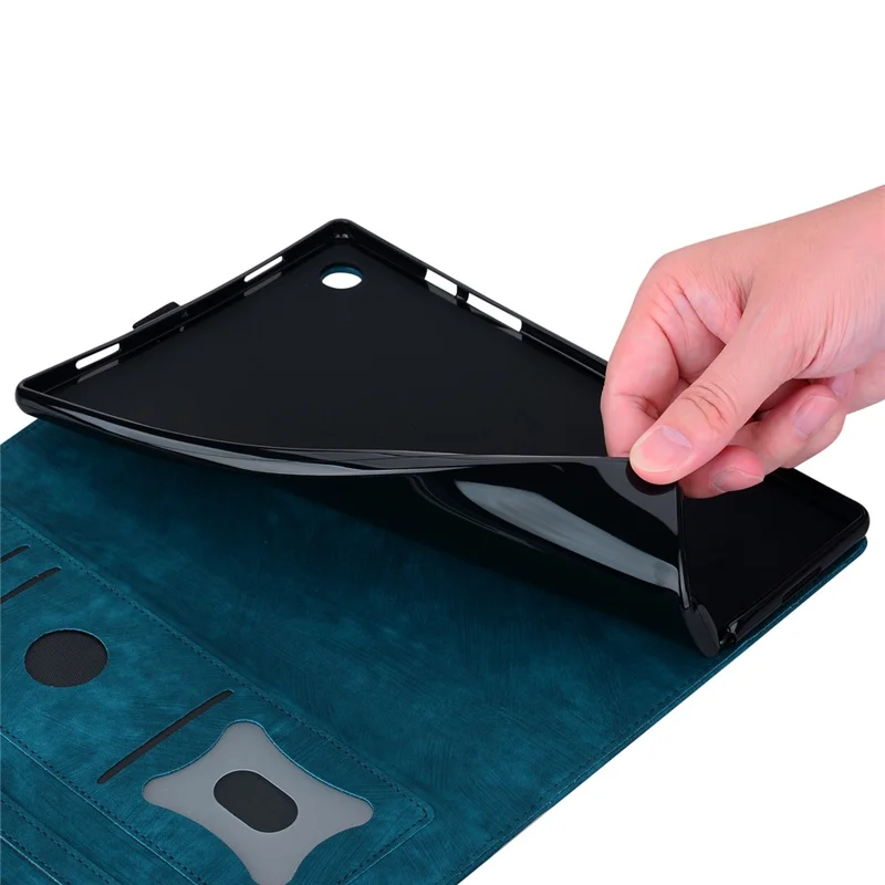 Til Xiaomi Redmi Pad Pro / Pad Pro 5G / Pad 2 Pro Taske med Kortoplæg, Lædertilbehør til Tablet med Stå og Foliodekning, Blomst, Kat - Blå