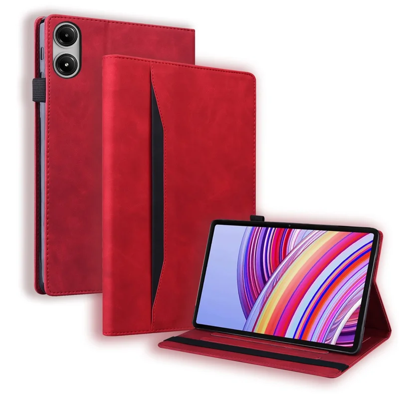 Tablet Case For Xiaomi Redmi Pad Pro / Pad Pro 5G / Pad 2 Pro PU Leather Protective Folio Cover with Card Holder - Red